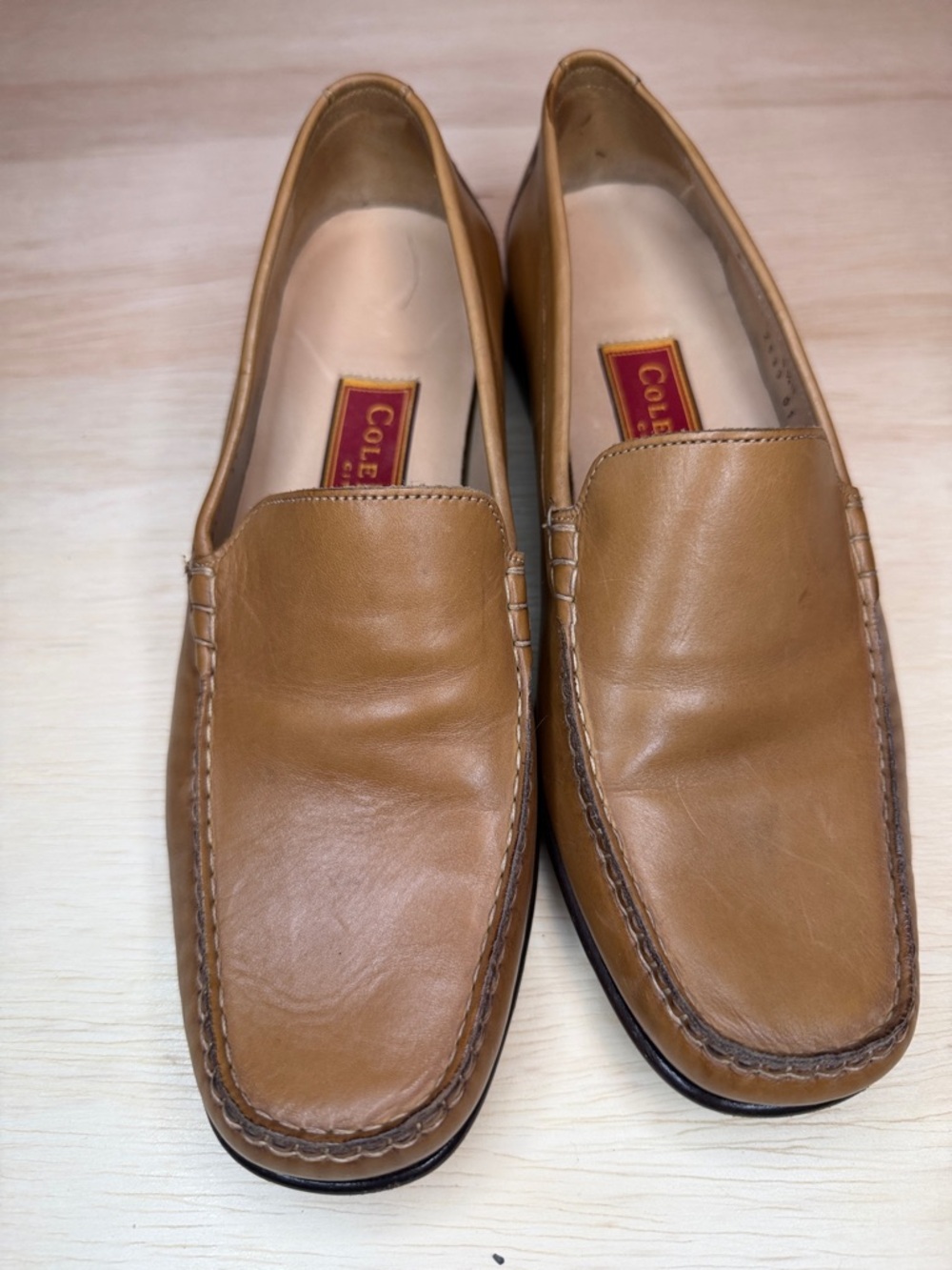 VTG Women’s Cole Haan Tan Brown Leather Slip-On Loafers Sz. 6.5